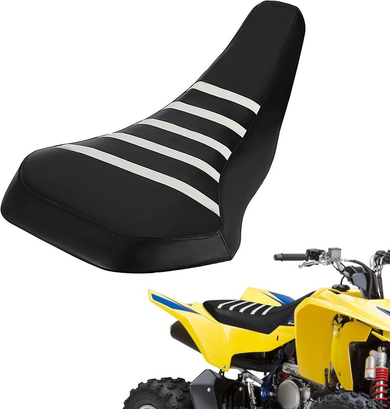 Wacece ATV Seat Cover Non-Slip Soft Waterproof for LTZ400 LTZ 400 LTZ400Z Quadsport Z400 2x4 2009-2014, High Elastic Leather White - Image 1